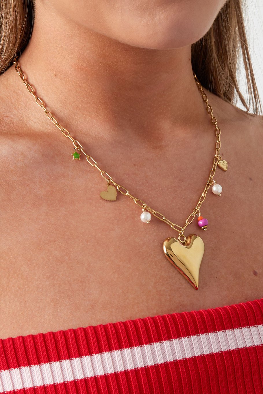 Charm-Halskette „Love Moment“ – Goldfarben Bild2